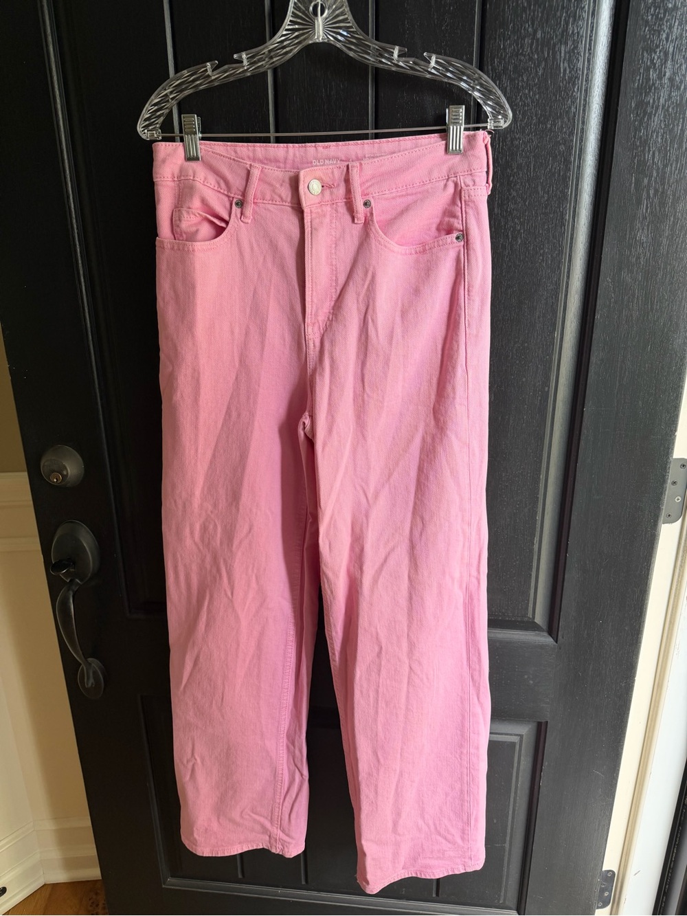 Old Navy Pink High-Rise Straight Leg Jeans